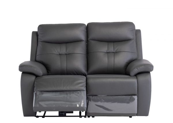 Solero Full Leather Charcoal Electric Reclining 2 Seater Sofa