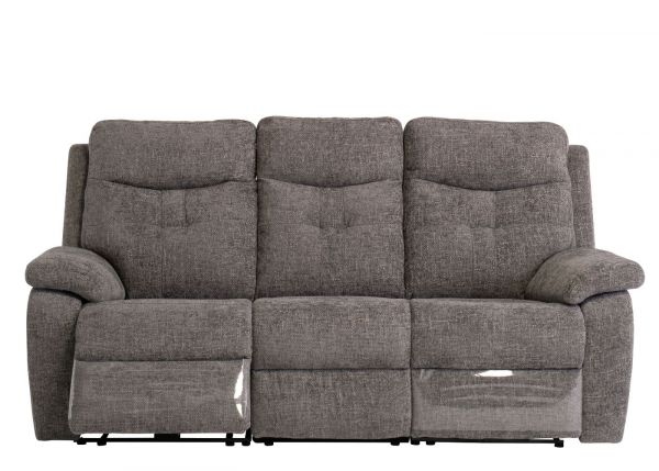 Solero Graphite Fabric Electric Reclining 3 Seater Sofa