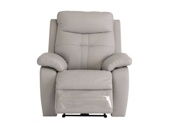 Solero Full Leather Light Grey Electric Reclining 1 Seater Sofa