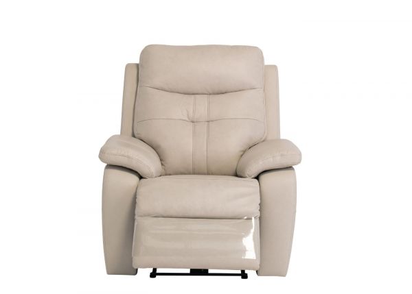 Solero Full Leather Light Stone Electric Reclining 1 Seater Sofa