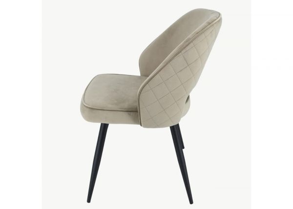Sutton Mink Velvet Dining Chair by Balmoral Side
