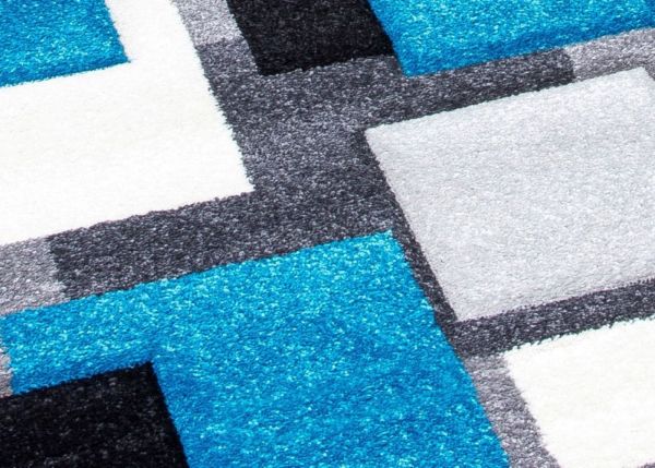 Tempo Black & Teal Square Rug Range by Home Trends