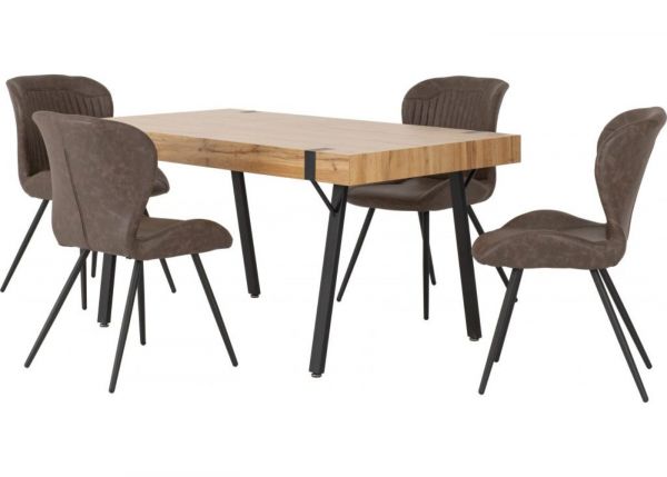 Treviso Dining Table + 4 Quebec Chairs Range by Wholesale Beds