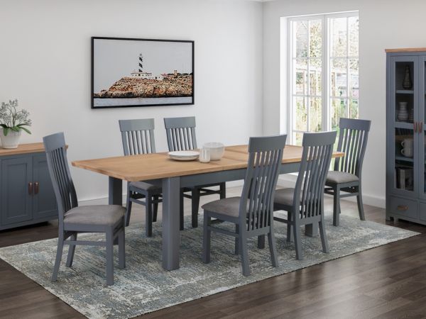 Treviso 6ft x 3ft Extension Midnight Blue Painted Dining Set Range by Annaghmore