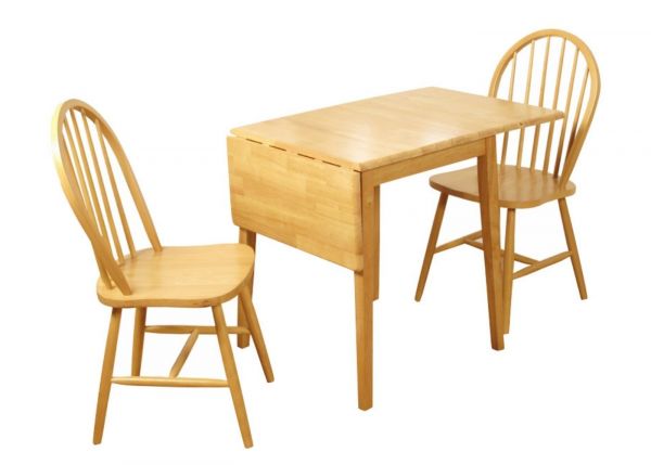 Honeymoon Drop-Leaf Dining Table + 2 Hanover Spindleback Chairs by Annaghmore