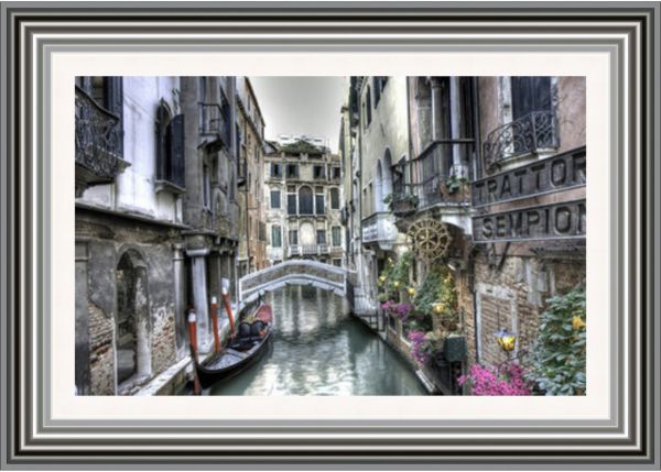 Venice Canal Restaurant Framed Picture by Artsource