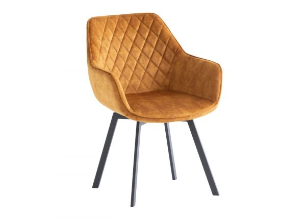 Villa Swivel Dining Chair in Gold Angle