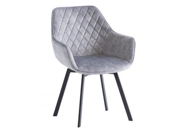 Villa Swivel Dining Chair in Silver Angle