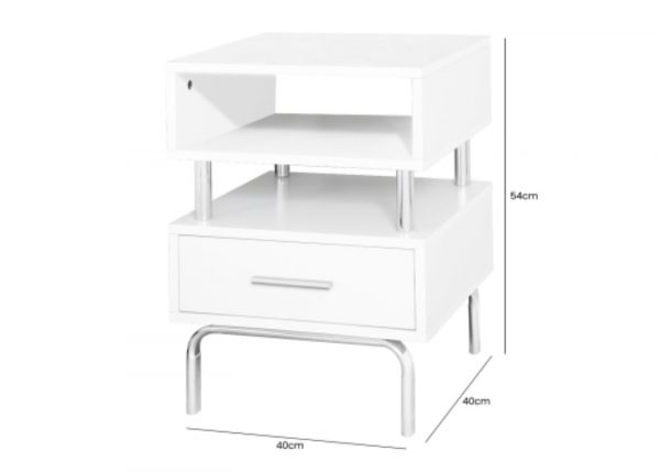 Victoria 1 Drawer Bedside Cabinet by CIMC Dimensions