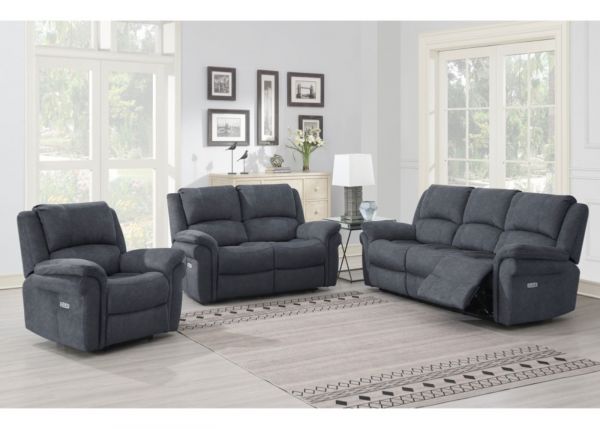 Wentworth Electric Reclining Sofa Range in Grey by Annaghmore