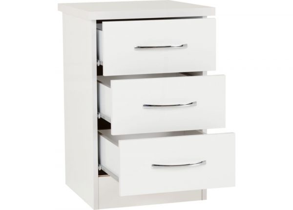 Nevada White Gloss 4 Piece Bedroom Furniture Set inc. 6-Drawer Chest by Wholesale Beds & Furniture
