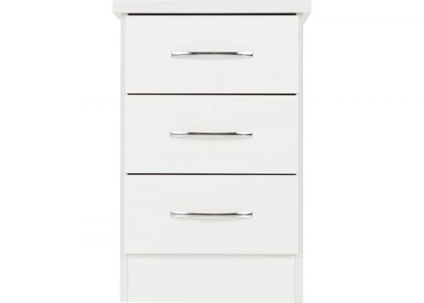 Nevada White Gloss 4 Piece Bedroom Furniture Set inc. 6-Drawer Chest by Wholesale Beds & Furniture
