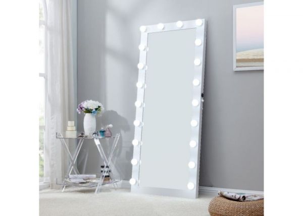 Hollywood White Floor Mirror by Derrys
